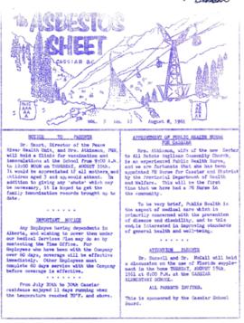 The Asbestos Sheet Aug. 1961