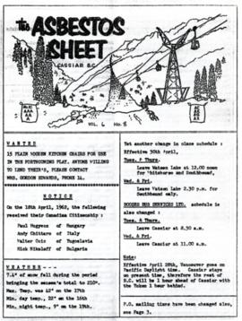 The Asbestos Sheet Apr. 1962