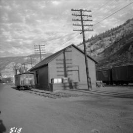 C.P.R. freight depot and caboose at Spences Bridge