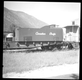 Firefighting water tank on flatcar at Nelson, BC