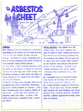 The Asbestos Sheet Aug. 1959