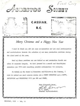 The Asbestos Sheet Dec. 1972