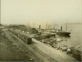 Prince Rupert docks featuring the Grand Trunk Pacific Railroad line