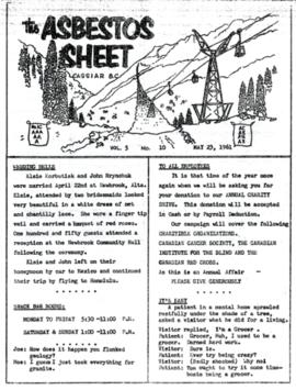 The Asbestos Sheet May 1961